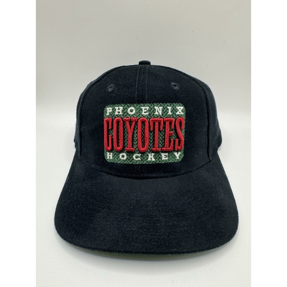 VTG Phoenix Coyotes Hockey Snapback Hat Twins Enterprise NHL Black Cap 90s